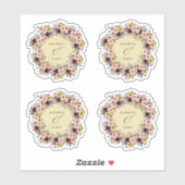 Elegant Boho Sunflower Rustic Floral Fall Wedding Sticker (Vel)