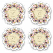 Elegant Boho Sunflower Rustic Floral Fall Wedding Sticker (Voorkant)