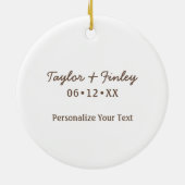 Elegant Boho Sunflower Rustic Personalized Wedding Keramisch Ornament (Achterkant)