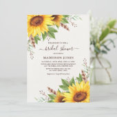 Elegant Boho Sunflower Rustic Summer Vrijgezellenf Kaart (Staand voorkant)