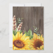 Elegant Boho Sunflower Rustic Summer Vrijgezellenf Kaart (Achterkant)