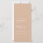 Elegant Boho Tan Minimal Bruiloft Ceremonie Progra (Achterkant)