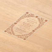 Elegant Boho Terracotta Floral Wedding Acryl Uitnodigingen (Laagn)