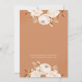 Elegant Boho Terracotta Floral Wedding Invitation Kaart (Achterkant)