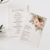 Elegant Boho Terracotta Floral Wedding Programma