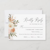 Elegant Boho Terracotta Floral Wedding RSVP Kaartje (Voorkant)