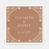 Elegant Boho Terracotta Floral Wedding Servet (Voorkant)