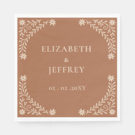 Elegant Boho Terracotta Floral Wedding Servet