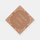 Elegant Boho Terracotta Floral Wedding Servet (Hoek)