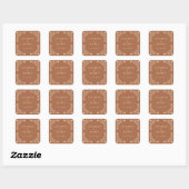 Elegant Boho Terracotta Floral Wedding Vierkante Sticker (Vel)