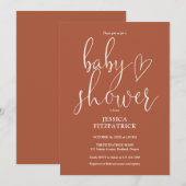 Elegant Boho Terracotta Genderneutraal Baby shower Kaart (Voorkant / Achterkant)