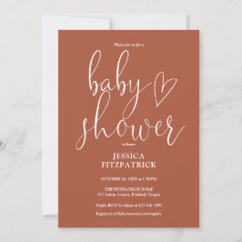 Elegant Boho Terracotta Genderneutraal Baby shower Kaart