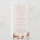 Elegant Boho Terracotta herfst bruiloft programma (Achterkant)