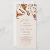 Elegant Boho Terracotta herfst bruiloft programma (Voorkant)