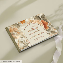 Elegant Boho Terracotta Ivory Sage Floral Wedding Gastenboek