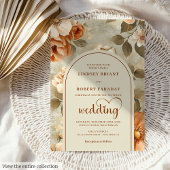Elegant Boho Terracotta Ivory Sage Floral Wedding Kaart