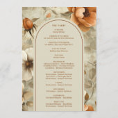 Elegant Boho Terracotta Ivory Sage Floral Wedding Programmakaart (Achterkant)