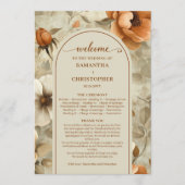 Elegant Boho Terracotta Ivory Sage Floral Wedding Programmakaart (Voorkant)