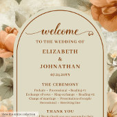 Elegant Boho Terracotta Ivory Sage Floral Wedding Programmakaart