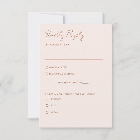 Elegant Boho Terracotta RSVP Enclosure Kaart (Voorkant)