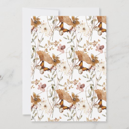 Elegant Boho Terracotta Wildflower Vrijgezellenfee Kaart (Achterkant)