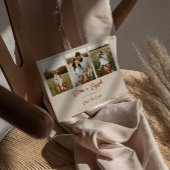 Elegant Boho Terrcaotta Modern 3 foto's Bruiloft Save The Date