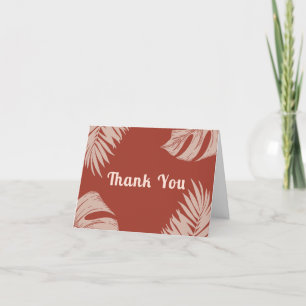 Elegant Boho Tropical Leaves Baby shower Bedankkaart