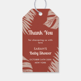 Elegant Boho Tropical Leaves Baby shower Cadeaulabel