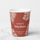 Elegant Boho Tropical Leaves Baby shower Papieren Bekers (Achterkant)