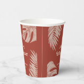 Elegant Boho Tropical Leaves Baby shower Papieren Bekers (Rechts)