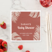 Elegant Boho Tropical Leaves Baby shower Servet (Insitu)