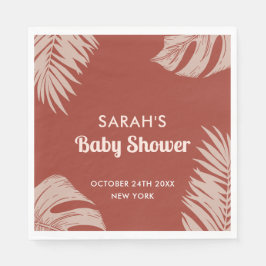 Elegant Boho Tropical Leaves Baby shower Servet