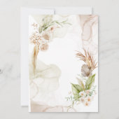 Elegant Boho Tropical Pampas Grass Bridal Shower Kaart (Achterkant)