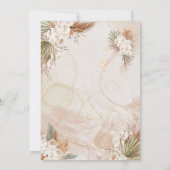Elegant Boho Tropical Pampas Grass Bridal Shower Kaart (Achterkant)