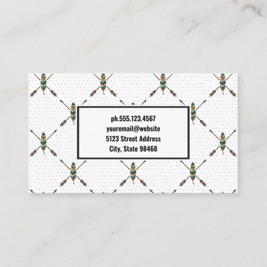 Elegant Boho Veerontwerp Visitekaartje (Achterkant)