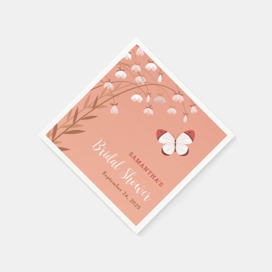 Elegant Boho Vrijgezellenfeest Wildflowers Butterf Servet (Hoek)