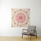 Elegant Boho Wall Tapestry 57in Square Design Wandkleed (In situ)