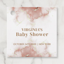 Elegant Boho Waterverf Agaat Goud Baby shower Bedankjes Labels