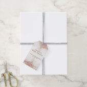 Elegant Boho Waterverf Agaat Goud Baby shower Cadeaulabel (Met Touw)