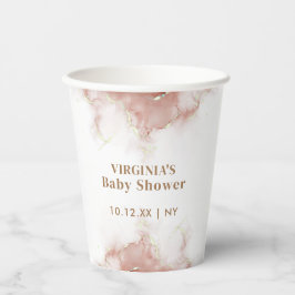 Elegant Boho Waterverf Agaat Goud Baby shower Papieren Bekers