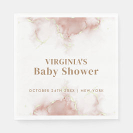 Elegant Boho Waterverf Agaat Goud Baby shower Servet