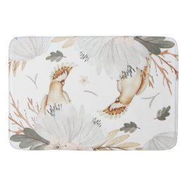 Elegant Boho Waterverf bloemen & vogels Badmat