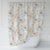 Elegant Boho Waterverf bloemen & vogels Douchegordijn