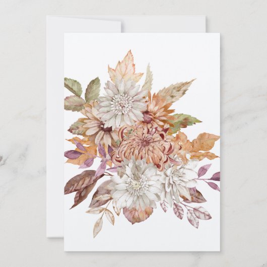 Elegant Boho Waterverf Bloemenkoppels Baby shower Kaart (Achterkant)