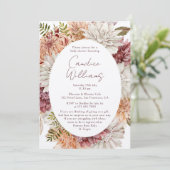 Elegant Boho Waterverf Bloemenkoppels Baby shower Kaart (Staand voorkant)