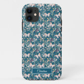 Elegant Boho Waterverf Bloemvlinder Monogram Case-Mate iPhone Case (Achterkant)