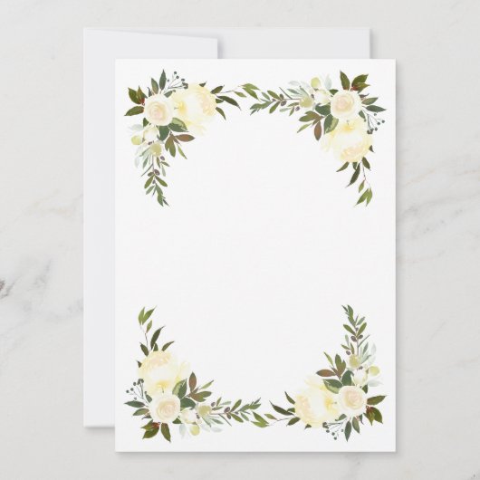 Elegant Boho Waterverf Coral Floral Kaart (Achterkant)