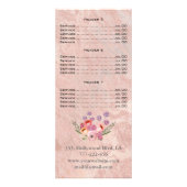 Elegant boho waterverf floral bouquet marmer reclamekaart (Achterkant)