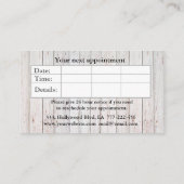 Elegant boho waterverf floral scissors wood afsprakenkaartje (Achterkant)