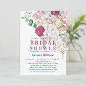 Elegant Boho Waterverf Floral Vrijgezellenfeest Kaart (Staand voorkant)